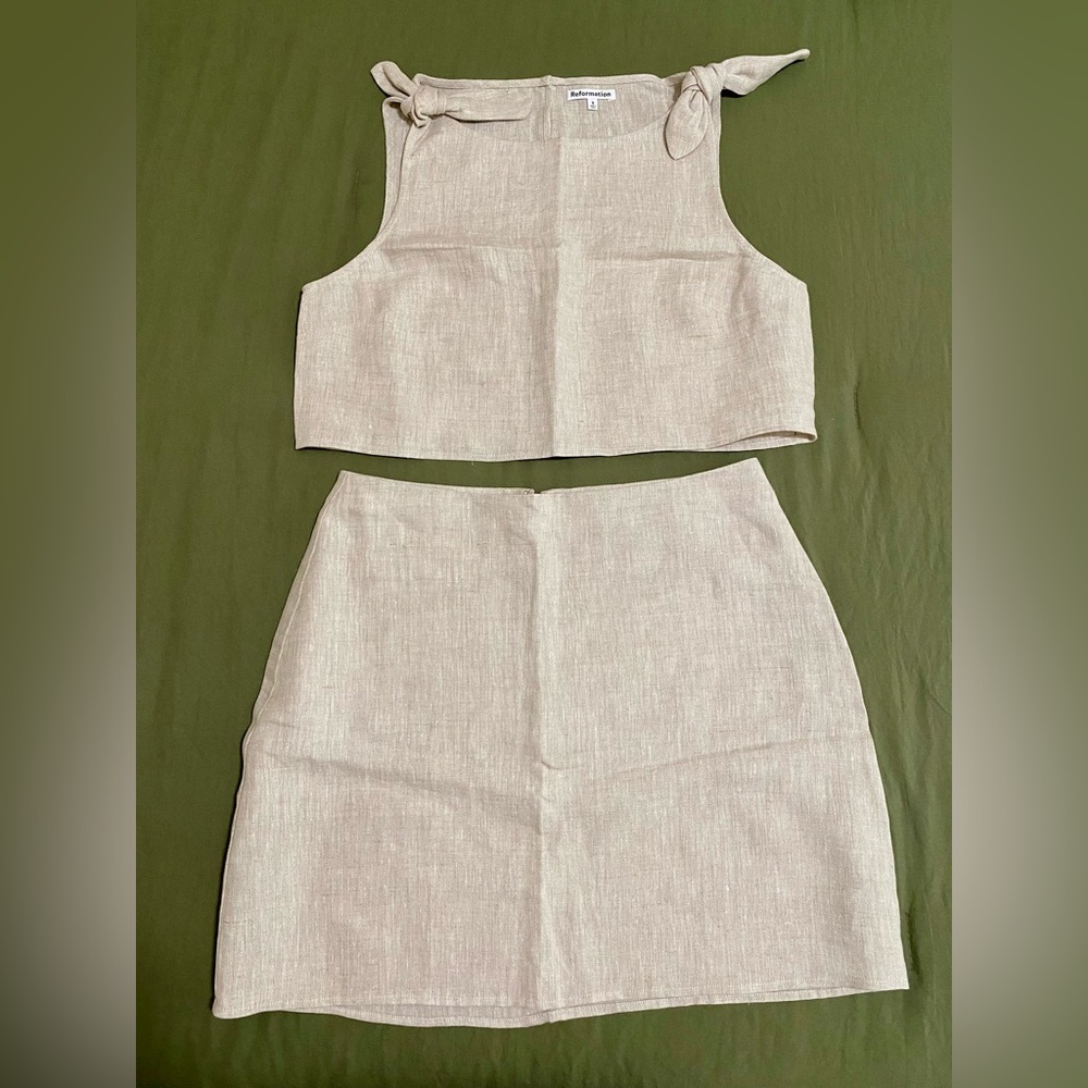 Reformation Linen Skirt Set